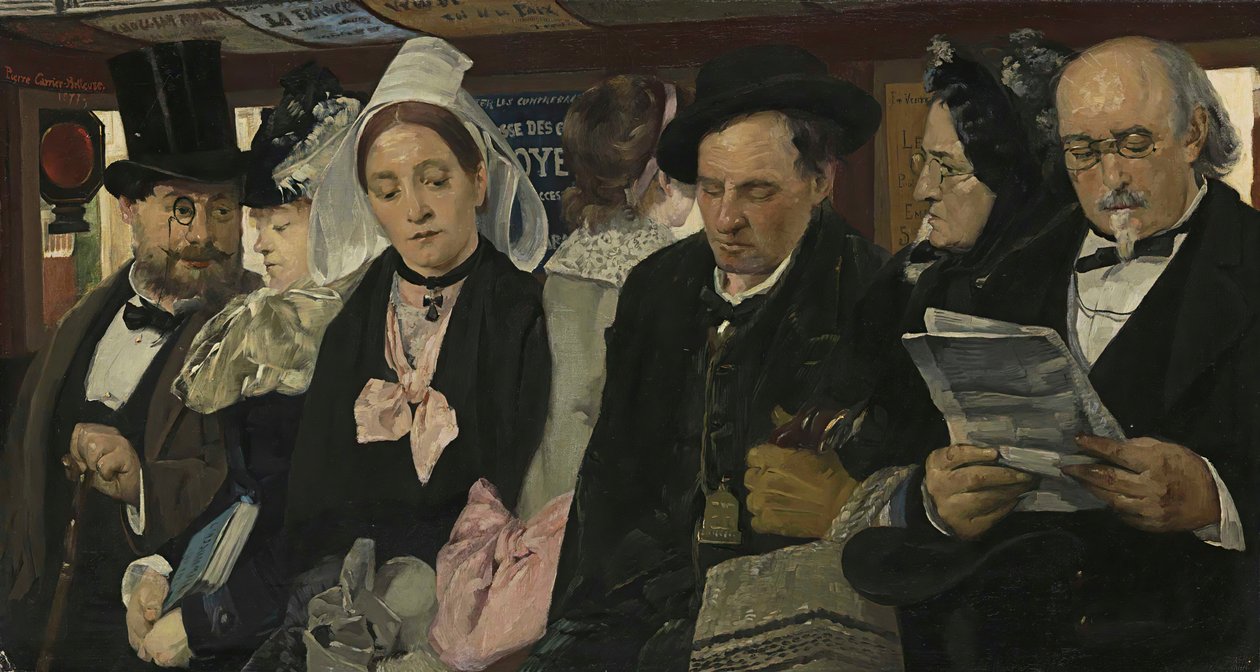Dans un omnibus, 1877 - Pierre Carriere Belleuse
