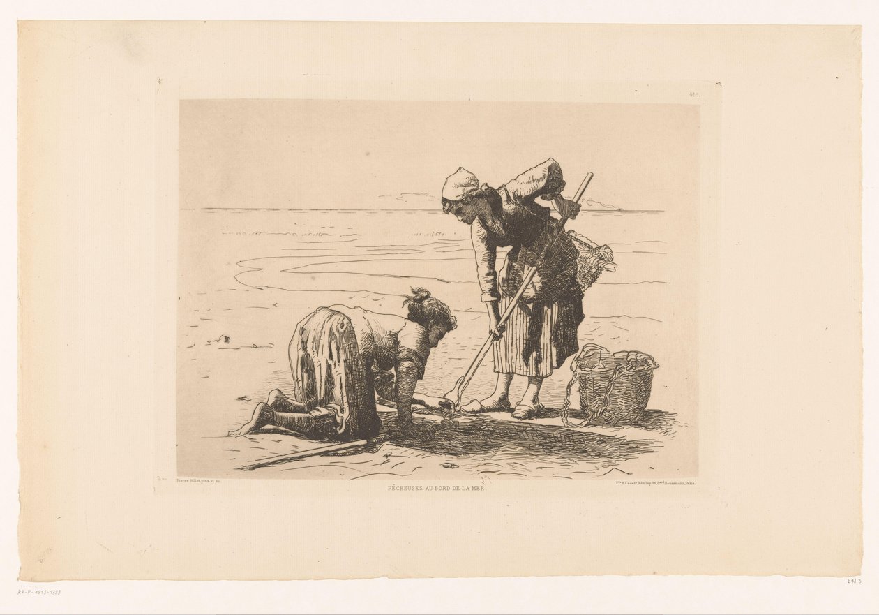 Pêcheuses au bord de la mer - Pierre Celestin Billet