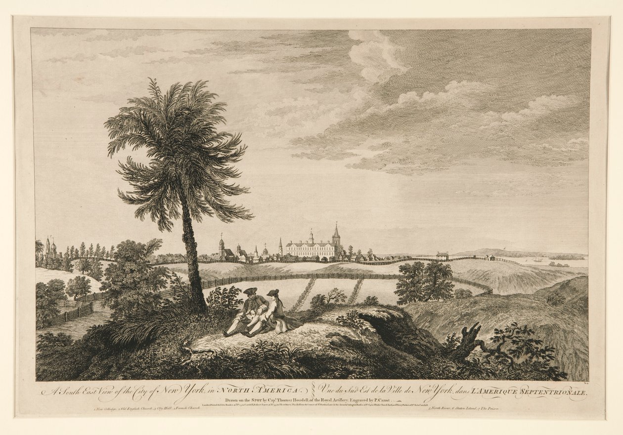 Vue sud-est de la ville de New York, en Amérique du Nord - Pierre Charles Canot