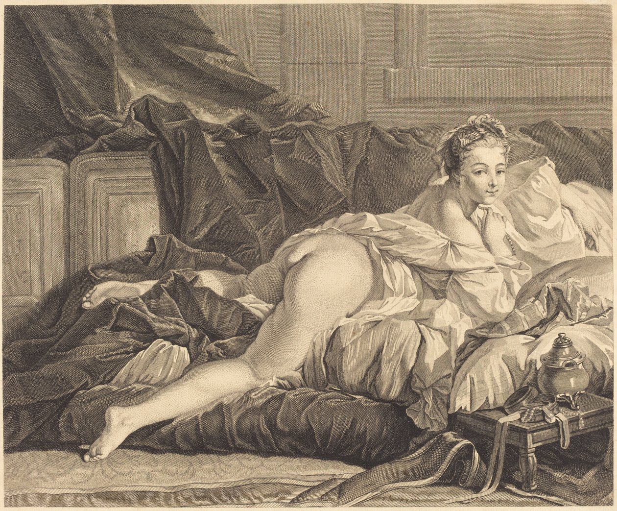 Le réveil - Pierre Charles Levesque after François Boucher
