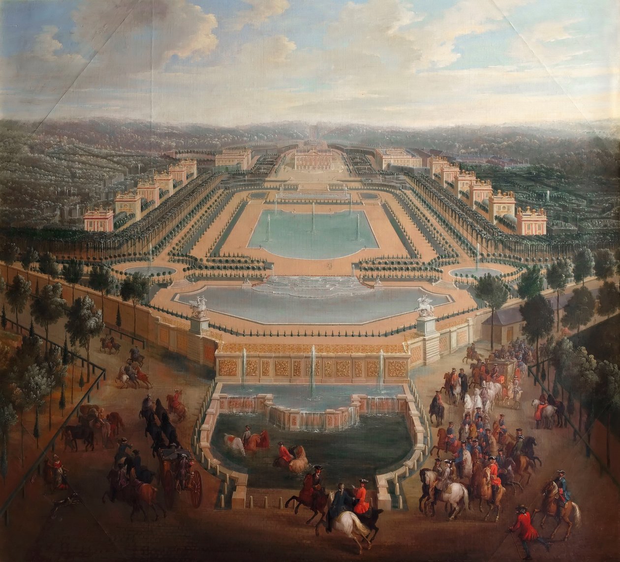 Vue générale du château et des pavillons à Marly - Pierre Denis II Martin
