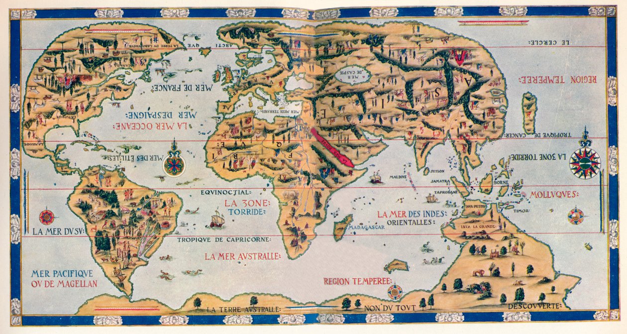 La carte du monde du Dauphin, 1546, 1912 - Pierre Desceliers