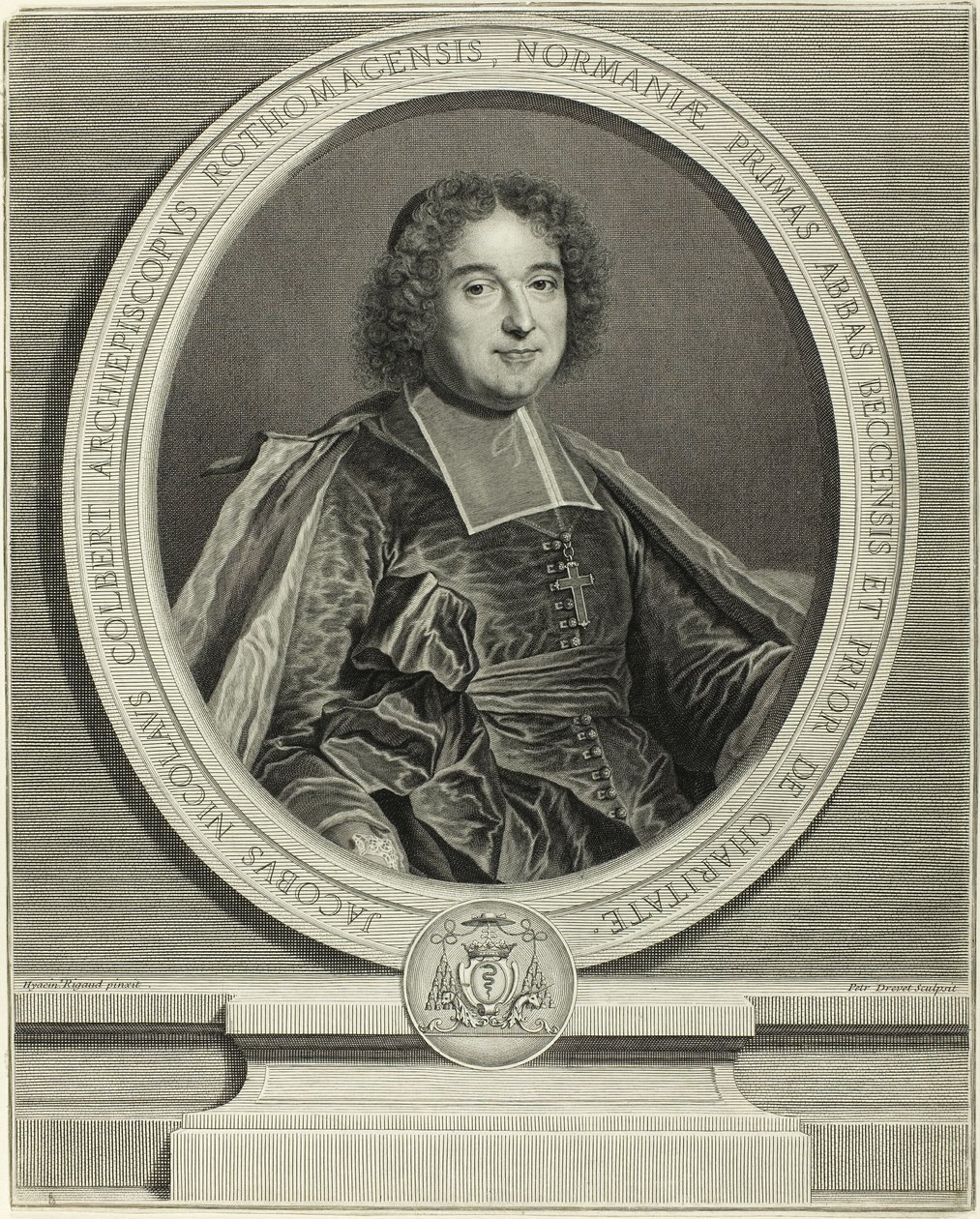 Portrait de Jacques Nicolas Colbert, archevêque de Rouen - Pierre Drevet