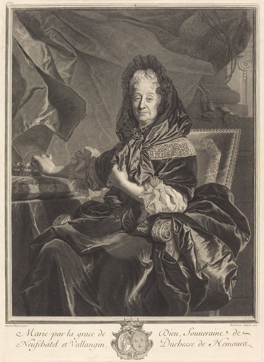 Duchesse de Nemours - Pierre Drevet after Hyacinthe Rigaud