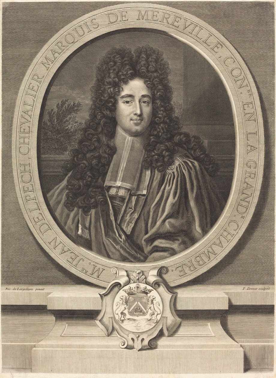 Jean Delpech, Marquis de Méréville - Pierre Drevet after Nicolas de Largillierre
