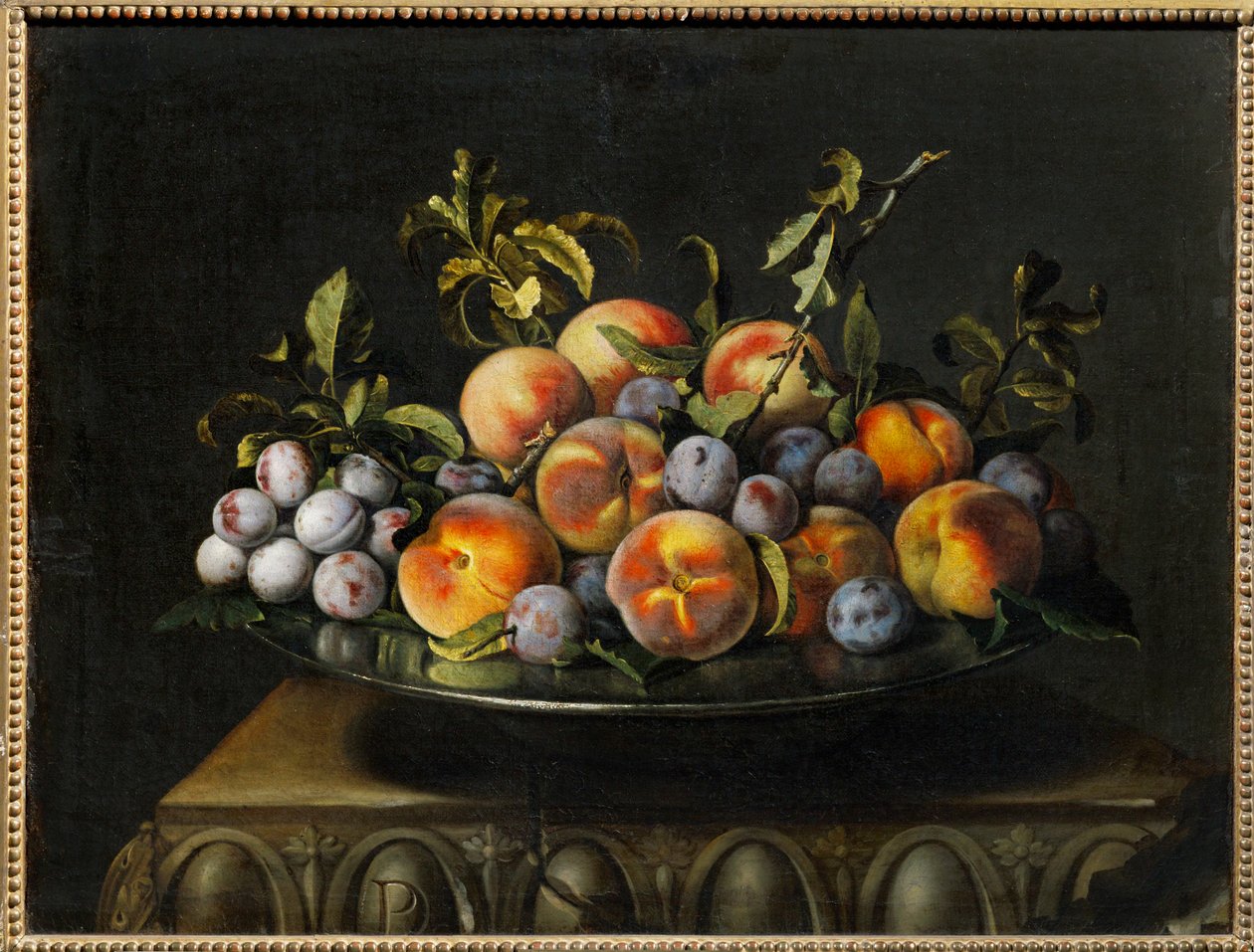 Prunes et peches sur un plat - Prunes and peaches on a plate … - Pierre Dupuis