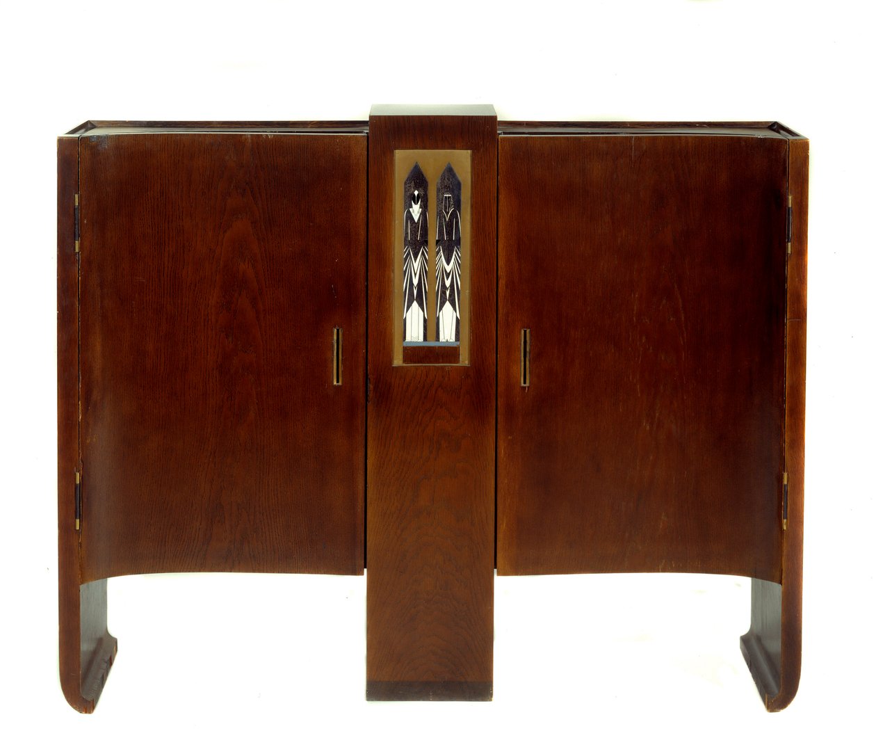 Art Nouveau: cabinet de support en chêne, métal et ivoire par Pierre Legrain (1889-1929) - Pierre E. Legrain