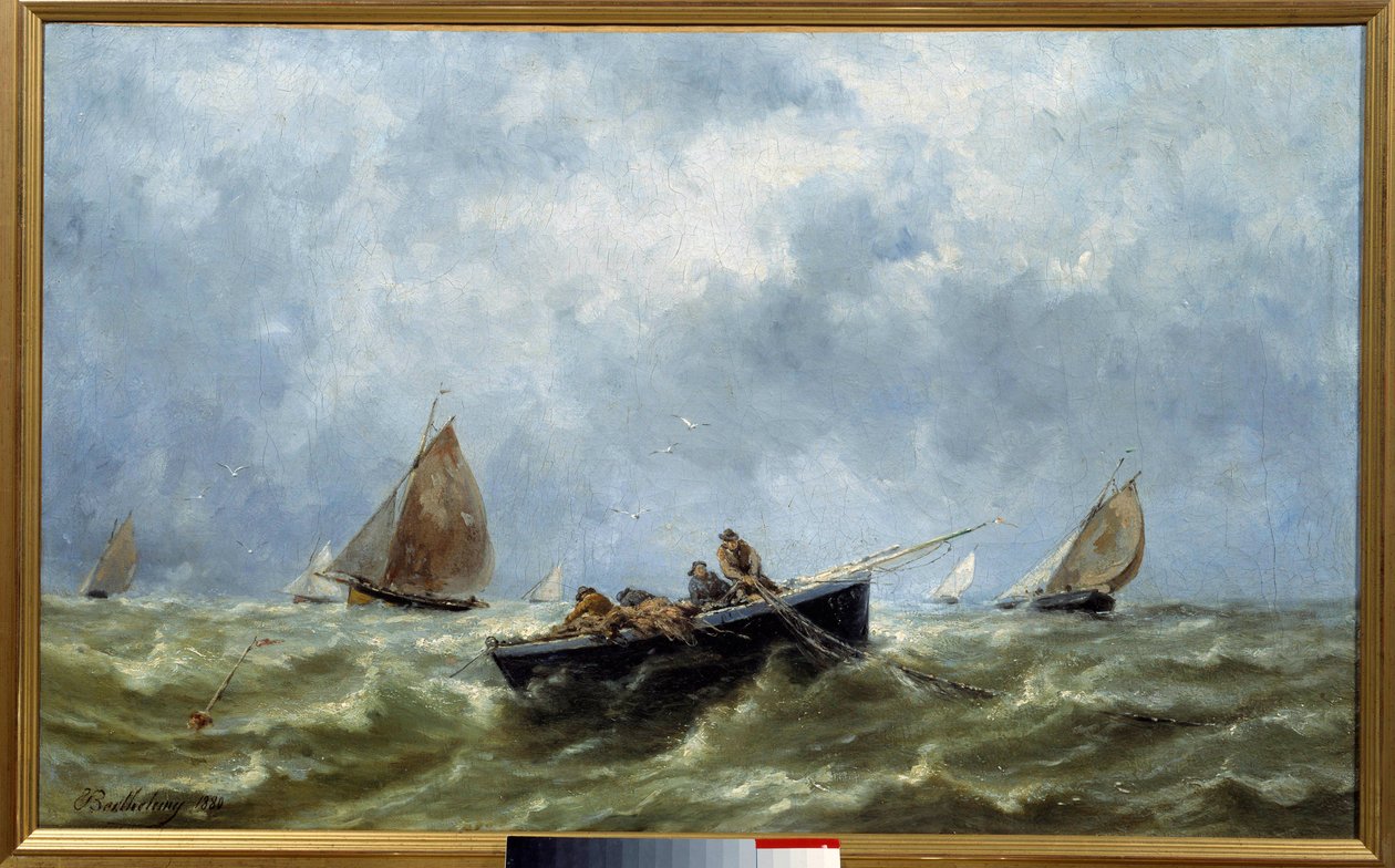 Pêcheurs en mer - Pierre Emile Berthelemy