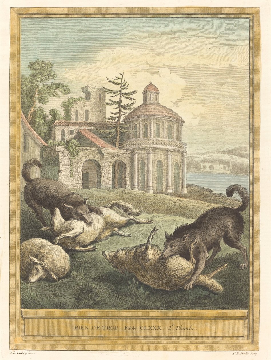 Rien de trop - Pierre Etienne Moitte after Jean Baptiste Oudry