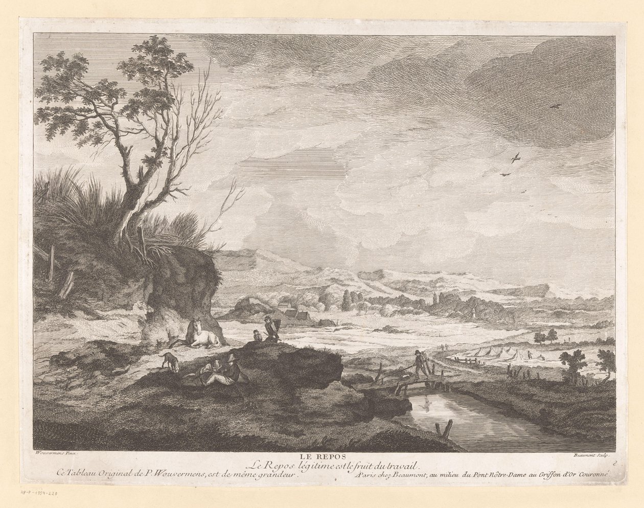 Paysage avec figures au repos - Pierre Francois Beaumont