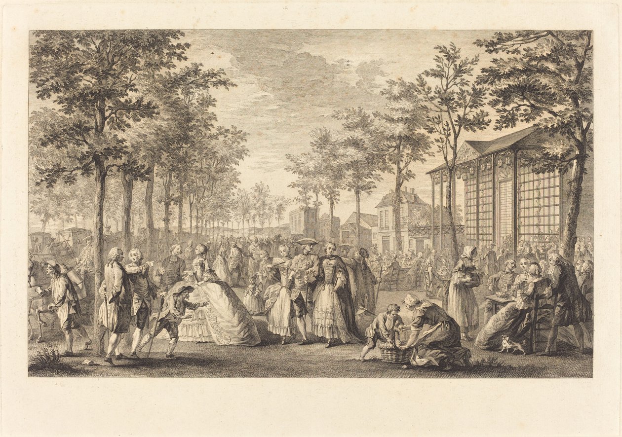 La promenade des remparts de Paris - Pierre Francois Courtois after Augustin de Saint Aubin