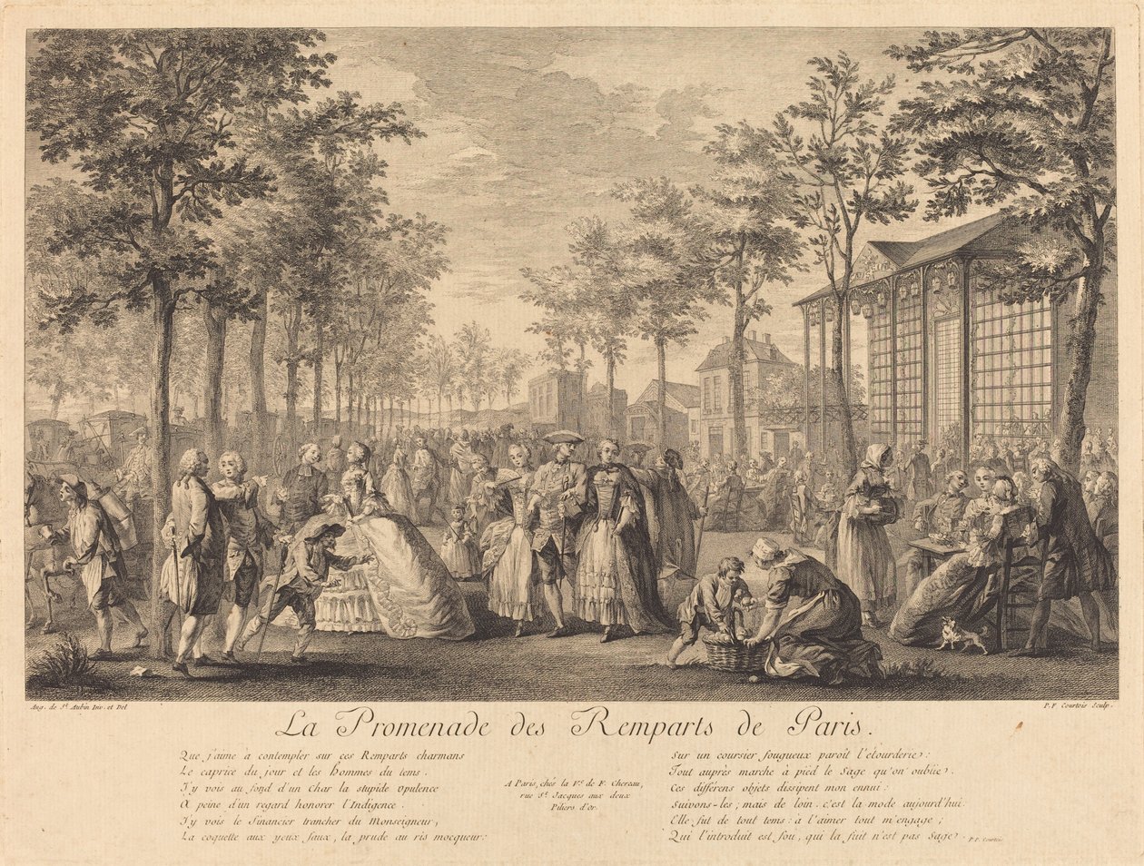 La promenade des remparts de Paris - Pierre Francois Courtois after Augustin de Saint Aubin
