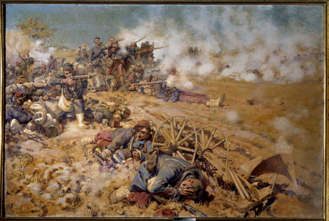 Guerre de 1870 : Ligne de feu à la bataille de Rezonville, 16 août 1870 - Pierre Georges Jeanniot