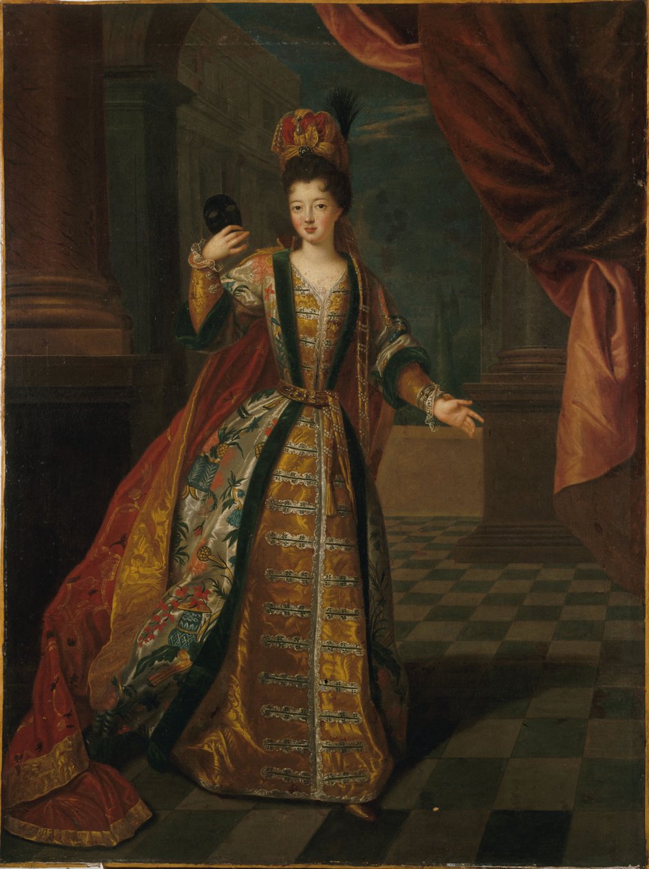 French: Portrait présumé de Mademoiselle de Nantes (Louise-Françoise de Bourbon, 1673-1743), en costume de bal - Pierre Gobert