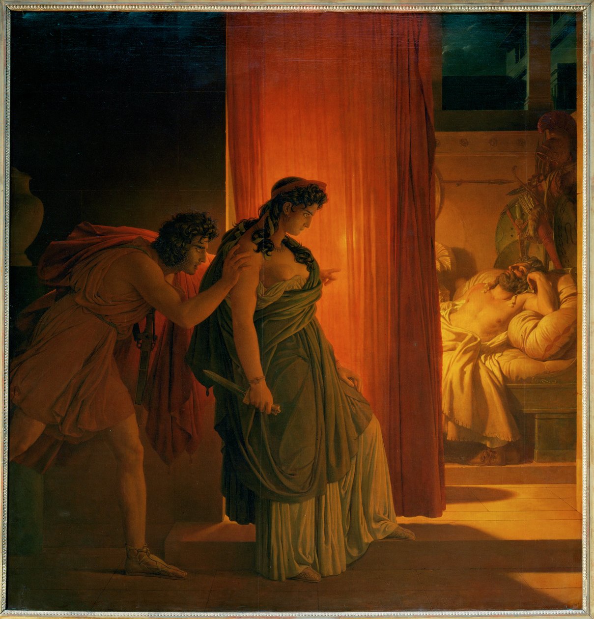 Clytemnestre, hésitant avant de tuer son mari endormi ... - Pierre Guérin