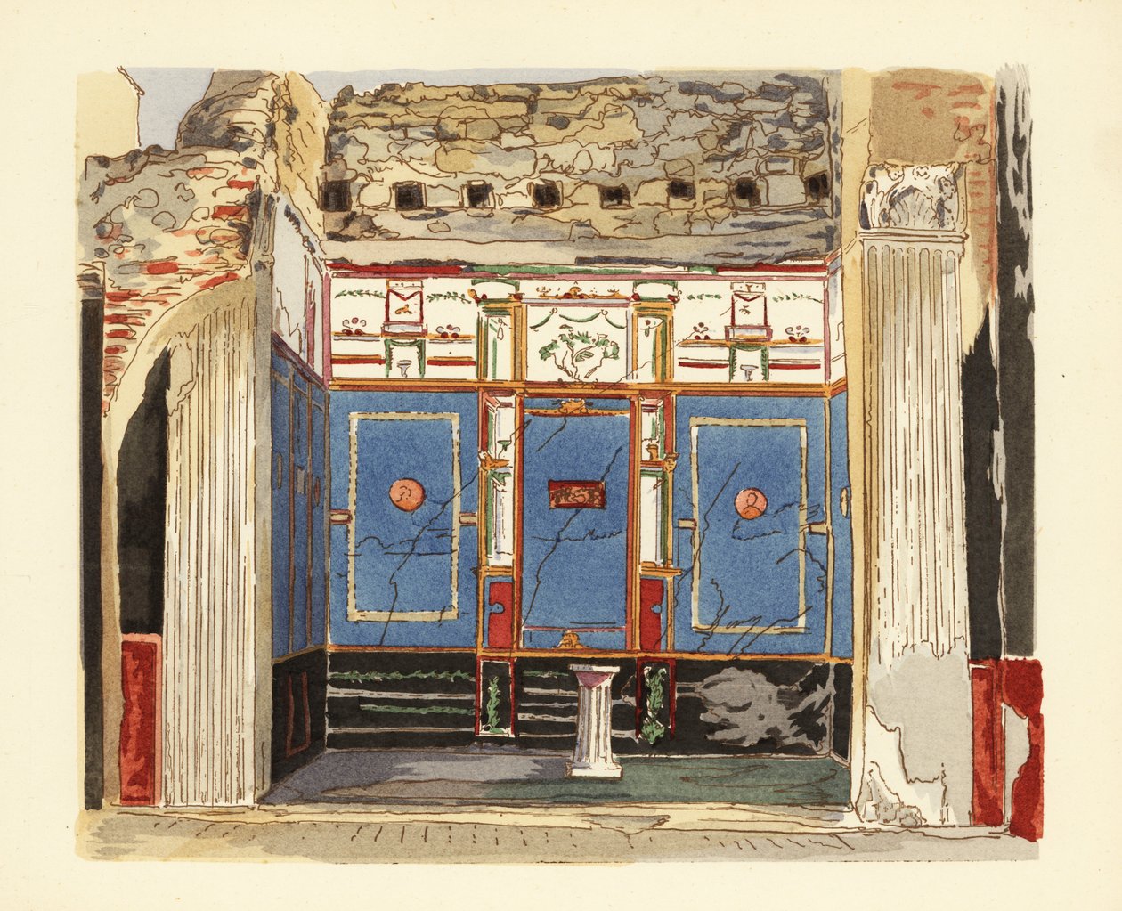 Tablinum de la Maison de la Petite Fontaine, Casa della Fontana Piccola, Pompéi - Pierre Gusman