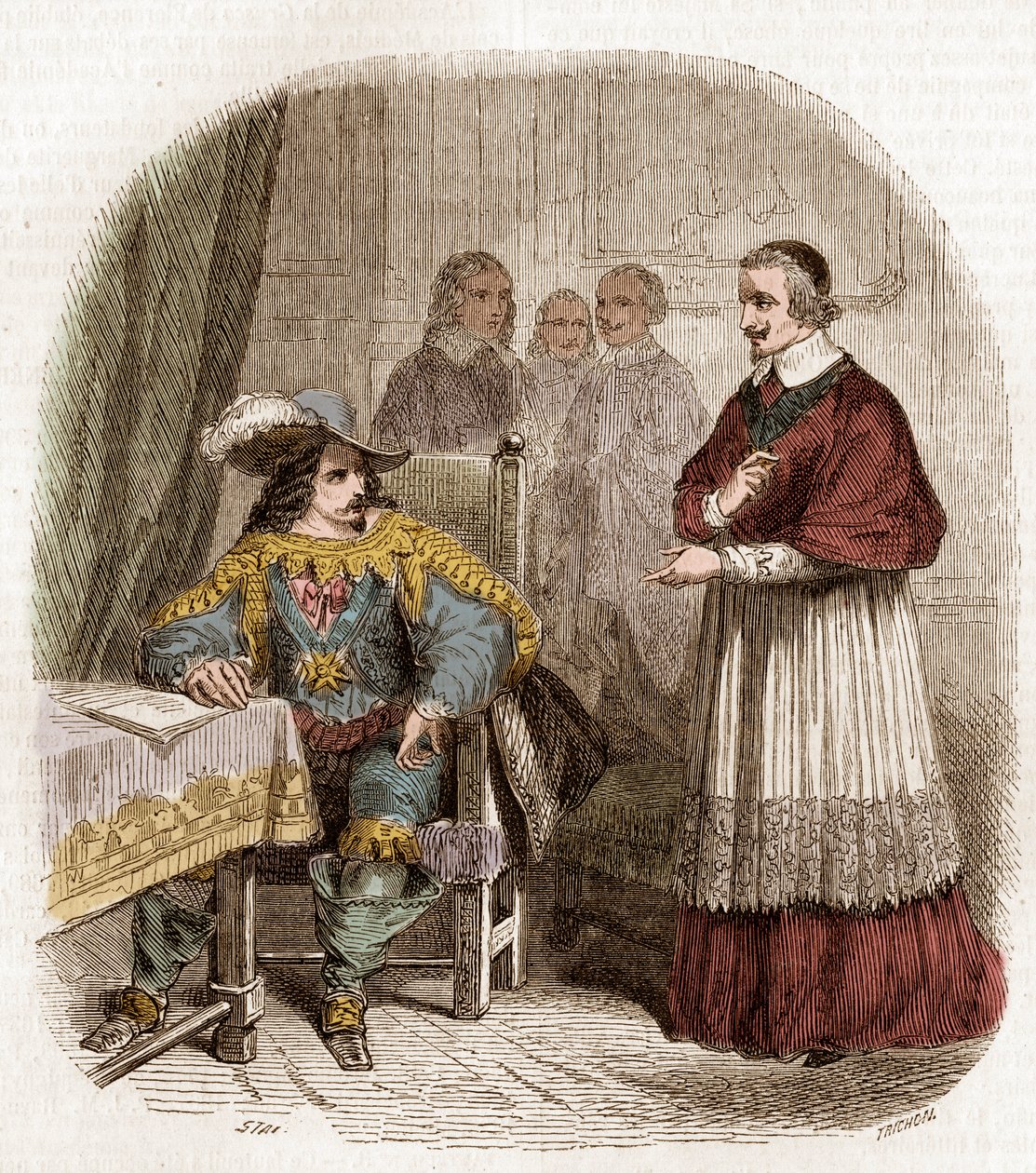 Le roi de France Louis XIII et le ministre cardinal de Richelieu fondant l