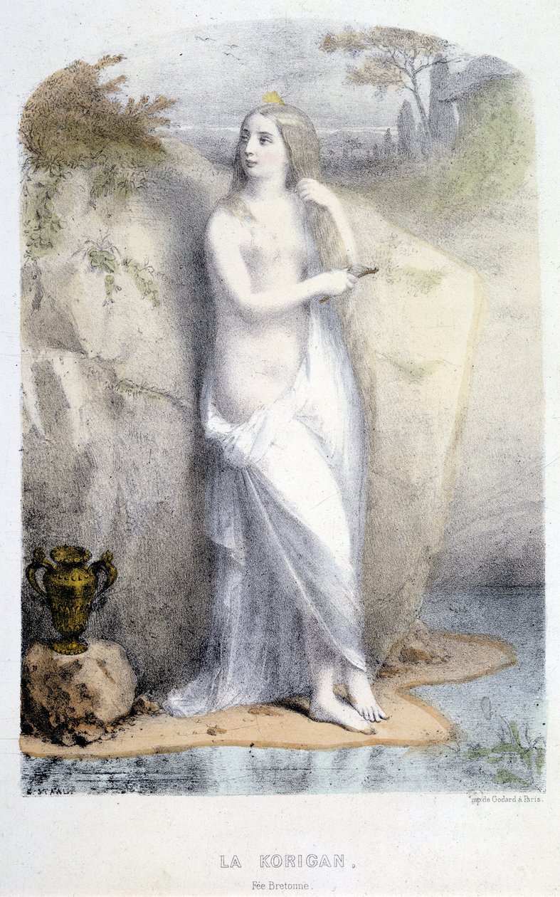 La Korrigan, fée bretonne - dans « Les femmes mythologiques », par Mery et Foelix, ill. par G. Staal, éd. par Gouet - Pierre Gustave Eugene Staal