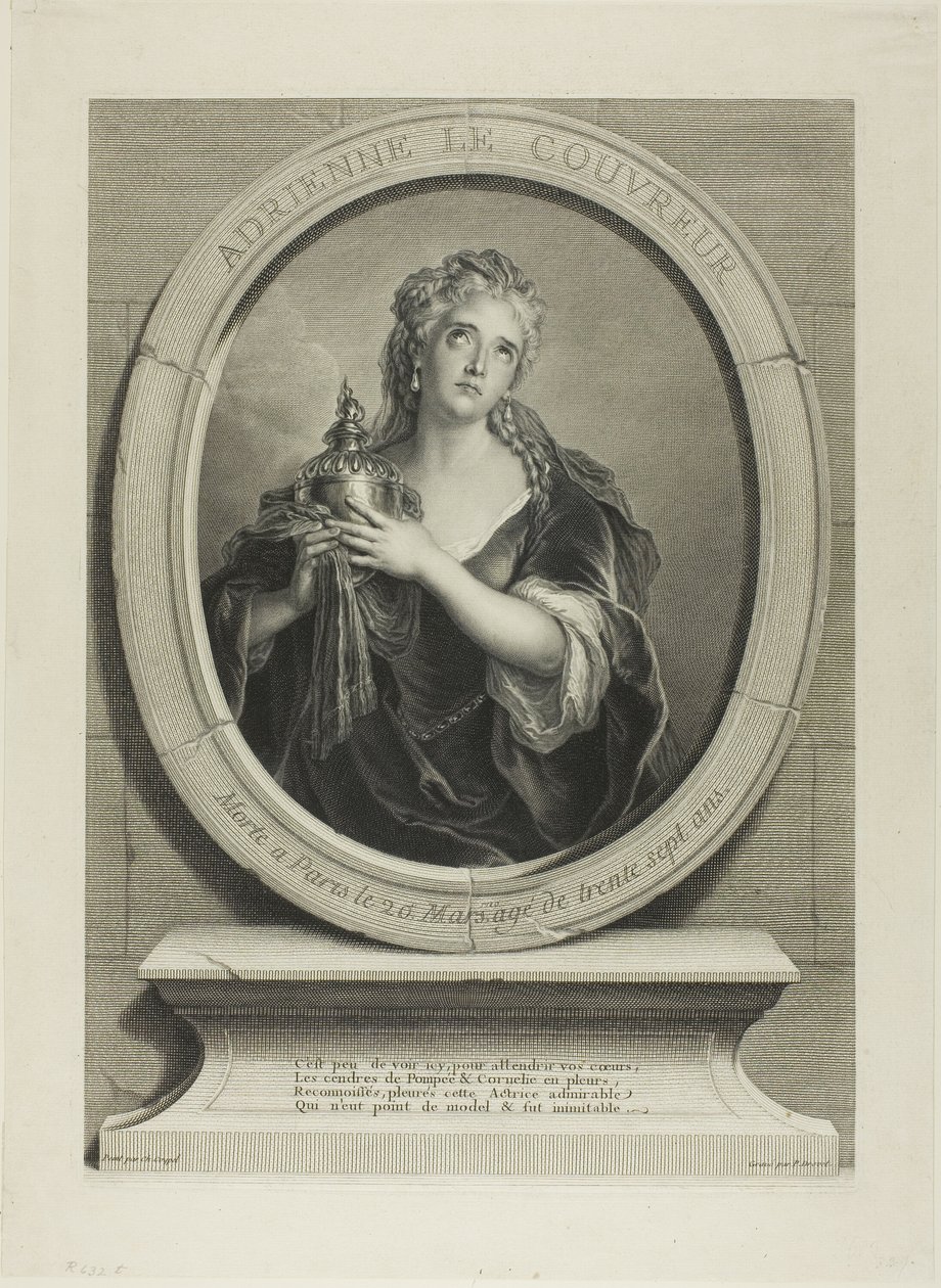 Portrait of Adrienne Le Couvreur - Pierre-Imbert Drevet