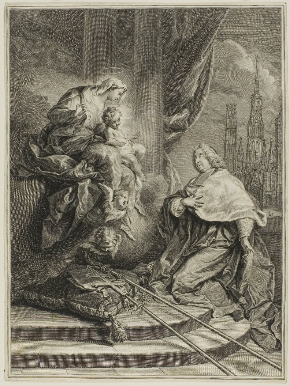Portrait de Louis de la Vergne de Tressan, comte de Lyon, archevêque de Rouen - Pierre Imbert Drevet