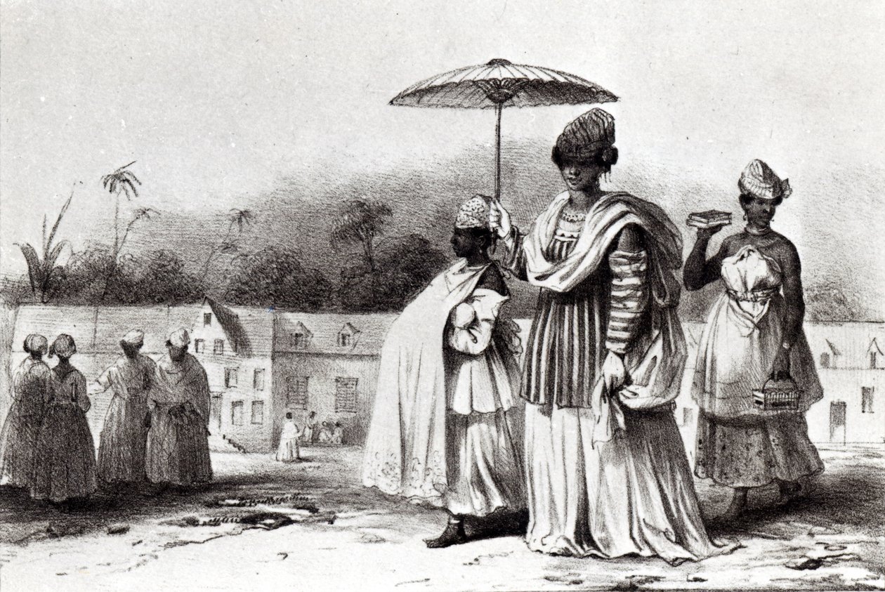 Dame emmenant un enfant au baptême, de 