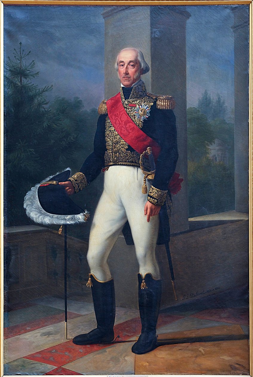 French: Portrait en pied du duc de Bourbon, en tenue de lieutenant général - Pierre Louis Delaval