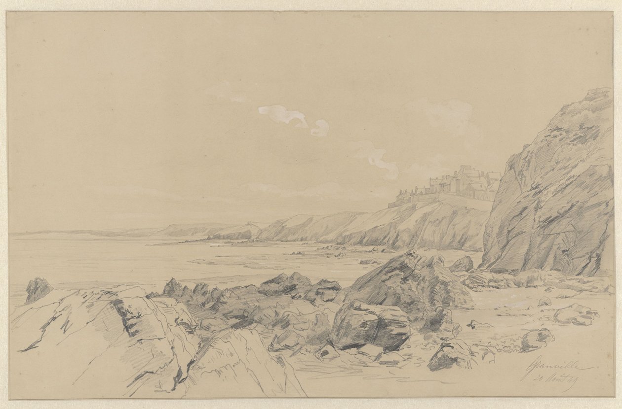 Paysage côtier à Granville - Pierre Louis Dubourcq
