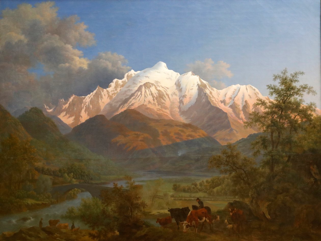 Vue du Mont-Blanc depuis Sallanches au crépuscule - Pierre Louis de La Rive