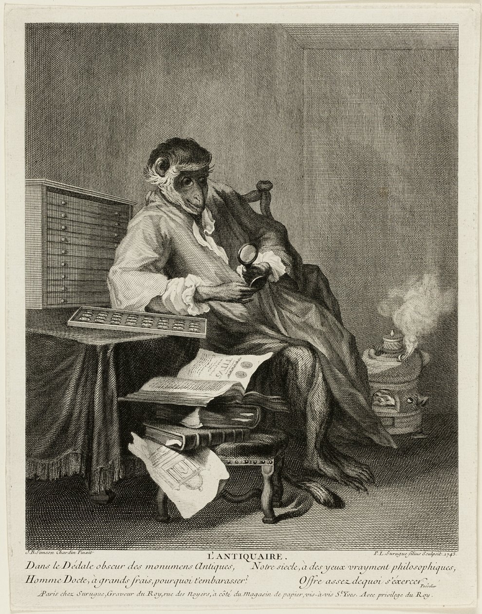 Le singe antiquaire - Pierre Louis de Surugue