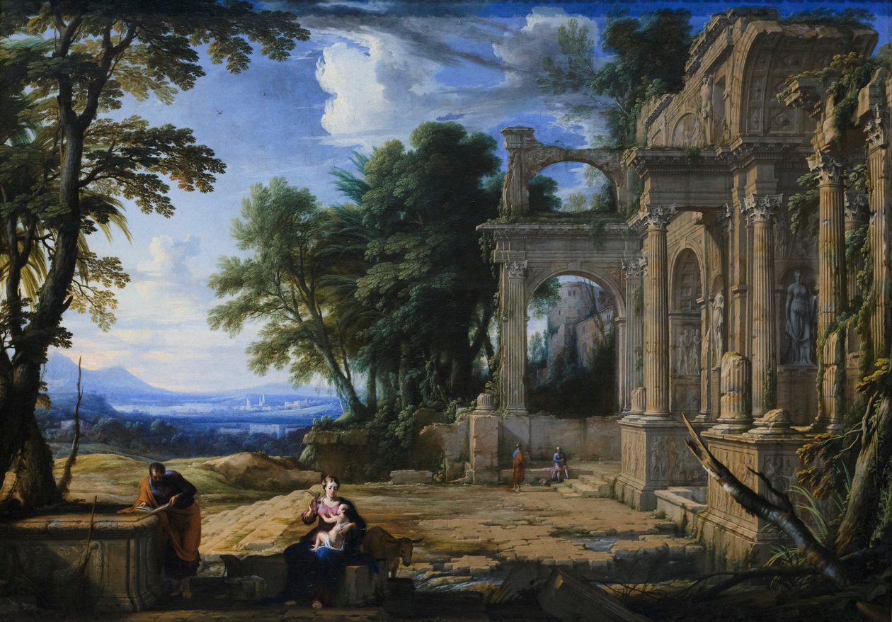 Paysage avec le repos pendant la fuite en Égypte - Pierre Patel