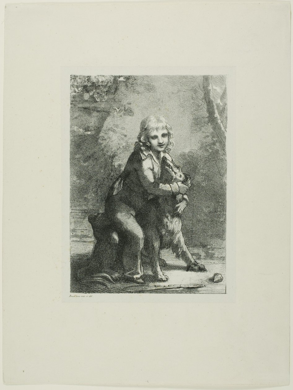 Garçon avec un chien - Pierre Paul Prud