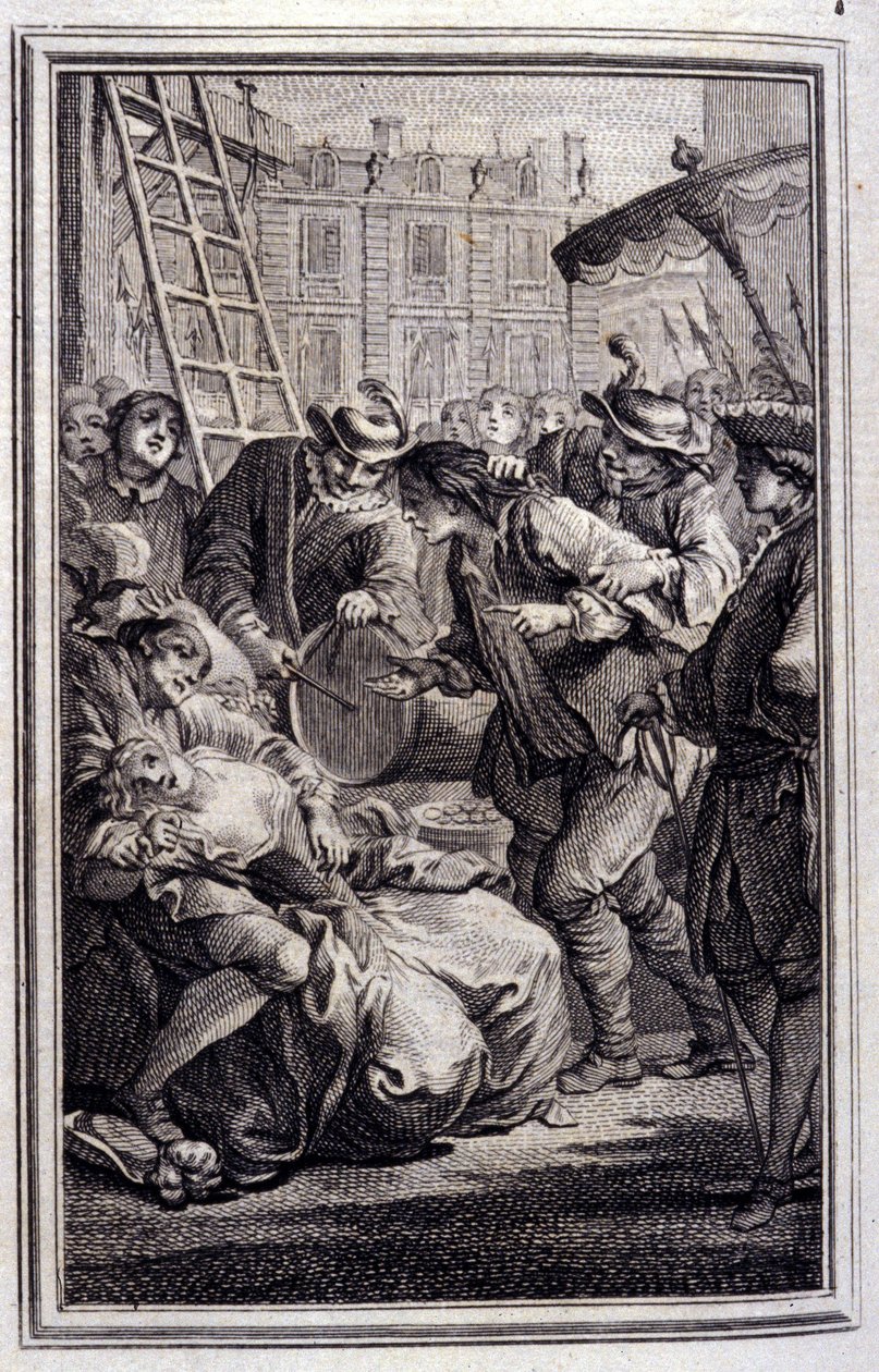 Belphégor - dans « Contes et nouvelles en vers » de Jean La Fontaine. 1776. Illustration de P.P. Choffard. - Pierre Philippe Choffard