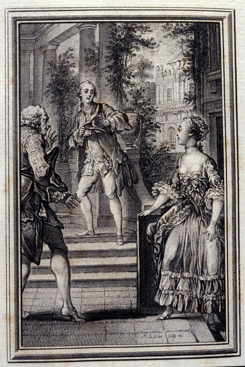 La Confidente sans savoir ou le Stratagème - dans Contes et nouvelles en vers de Jean La Fontaine. 1776. Illustration de P.P. Choffard. - Pierre Philippe Choffard