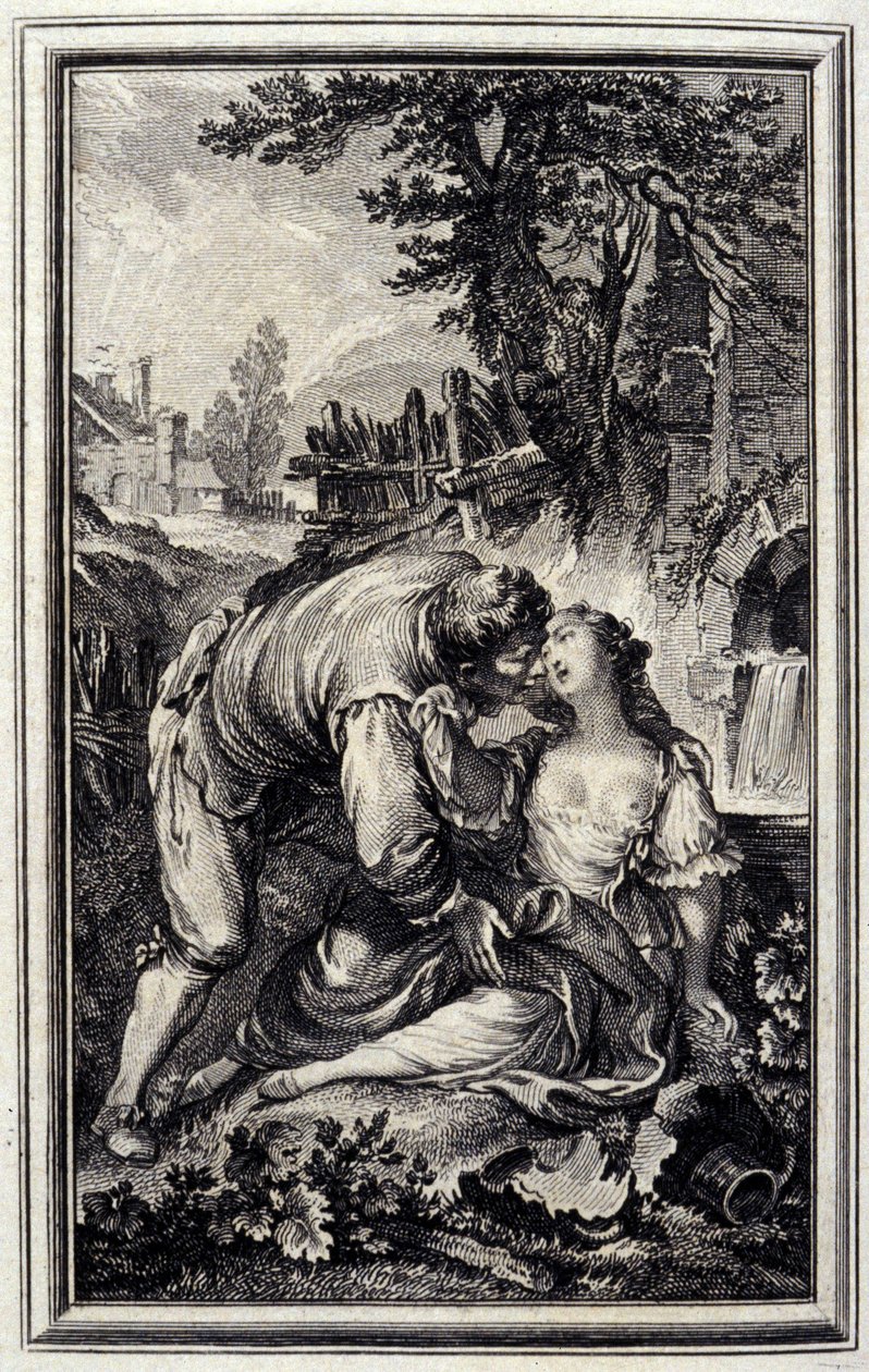 La Cruche - dans « Contes et nouvelles en vers » de Jean La Fontaine. 1776. Illustration de P.P. Choffard. - Pierre Philippe Choffard