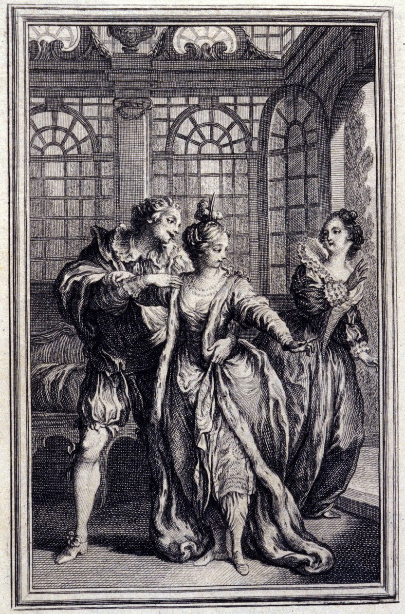 La fiancée du roi de Garbe - dans « Contes et nouvelles en vers » par Jean de La Fontaine. 1776. Illustration de P.P. Choffard - Pierre Philippe Choffard