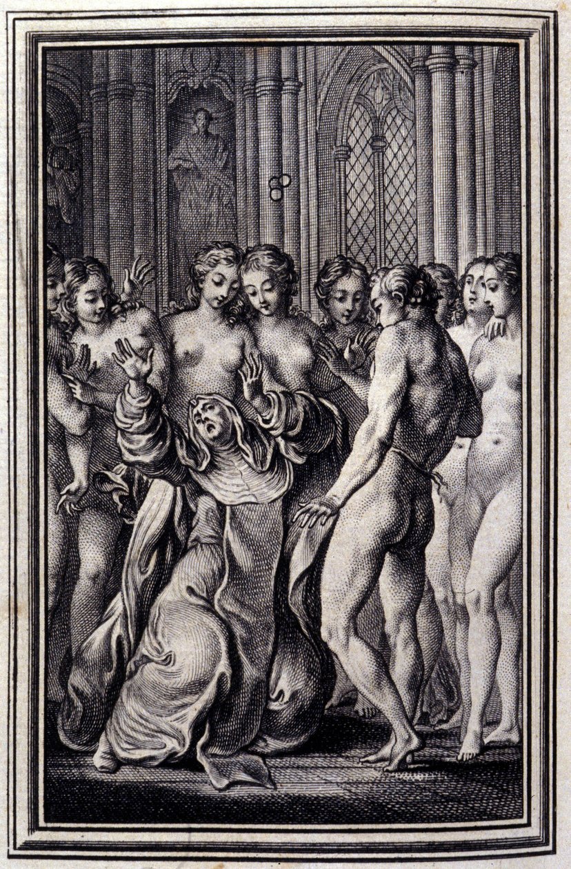 Le Glouches - dans « Contes et nouvelles en vers » de Jean La Fontaine. 1776. Illustration de P.P. Choffard. - Pierre Philippe Choffard