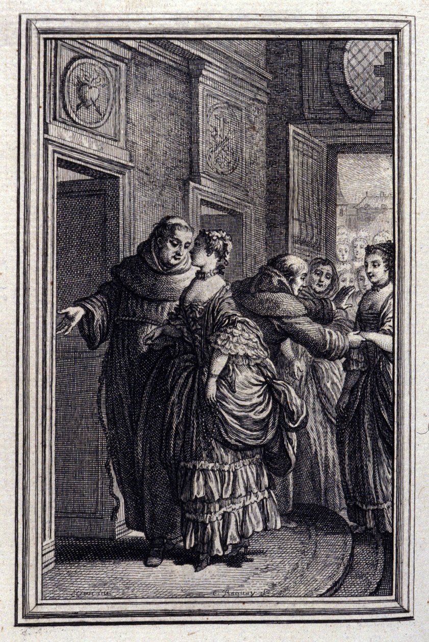 Les Frères de Catalogne - dans « Contes et nouvelles en vers » par Jean de La Fontaine. 1776. Illustration de P.P. Choffard - Pierre Philippe Choffard