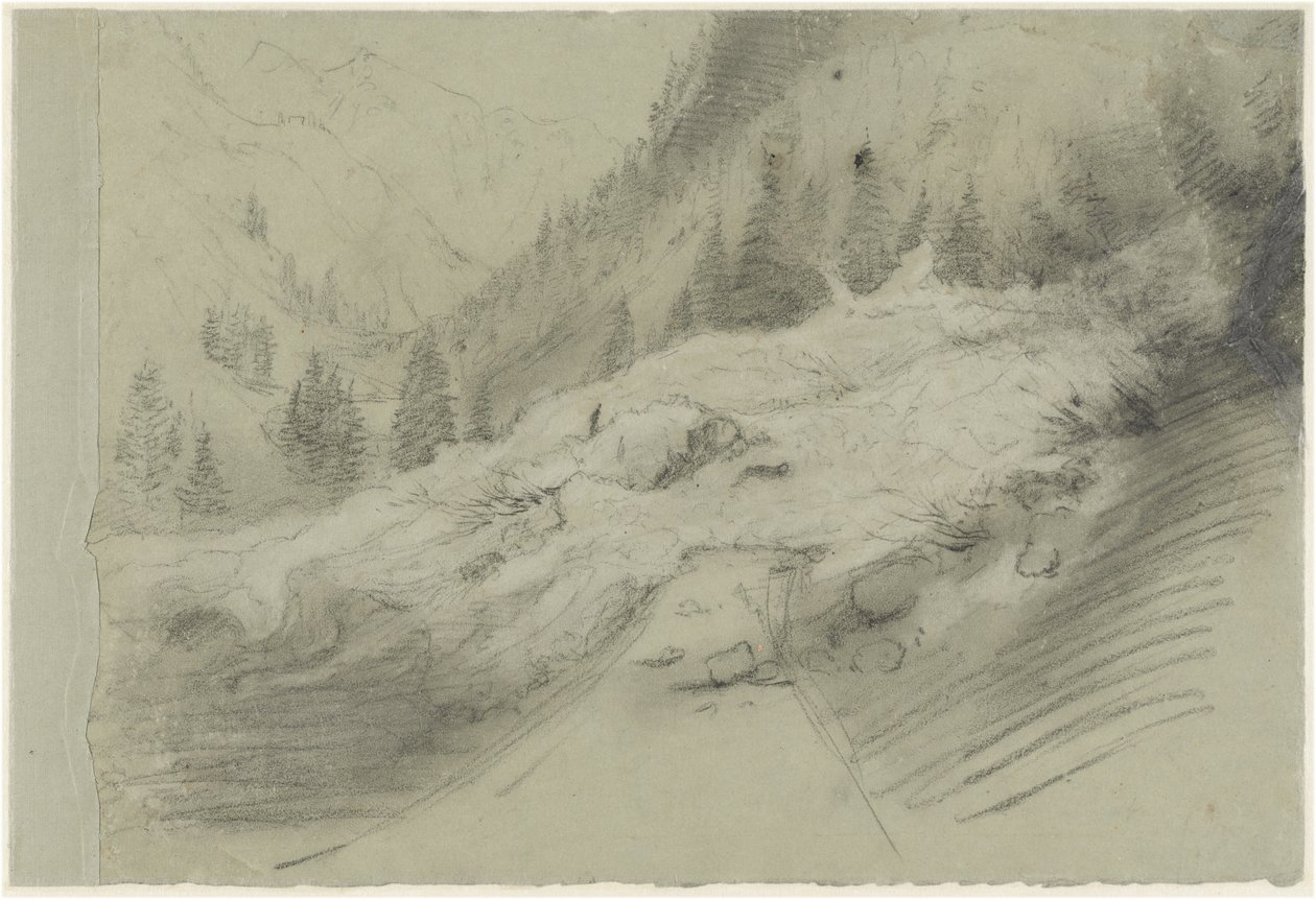 Avalanche dans un paysage alpin - Pierre Puvis de Chavannes