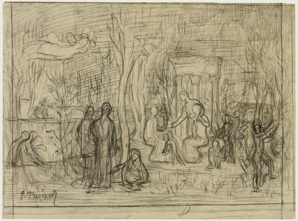 Étude de composition pour Le Bosquet sacré, aimé des arts et des muses - Pierre Puvis de Chavannes