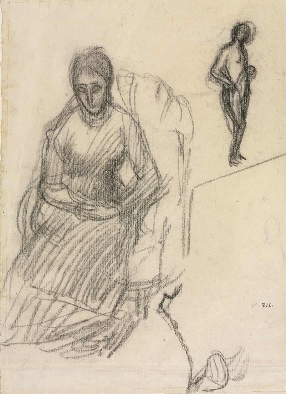 Étude de Madame Marie Cantacuzène, étude de nu féminin debout, vers 1883 - Pierre Puvis de Chavannes