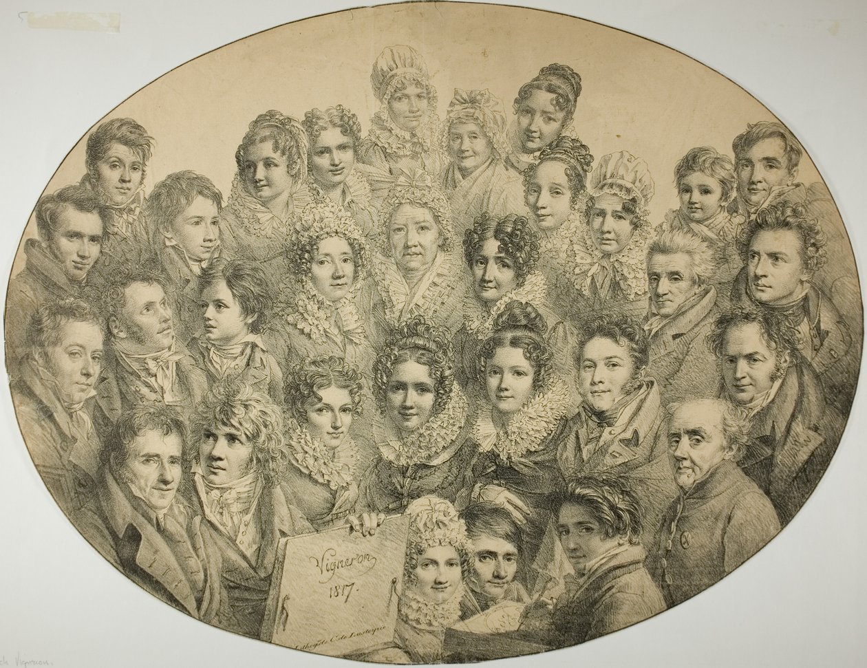 Portraits de 31 personnes dans un ovale - Pierre Roch Vigneron