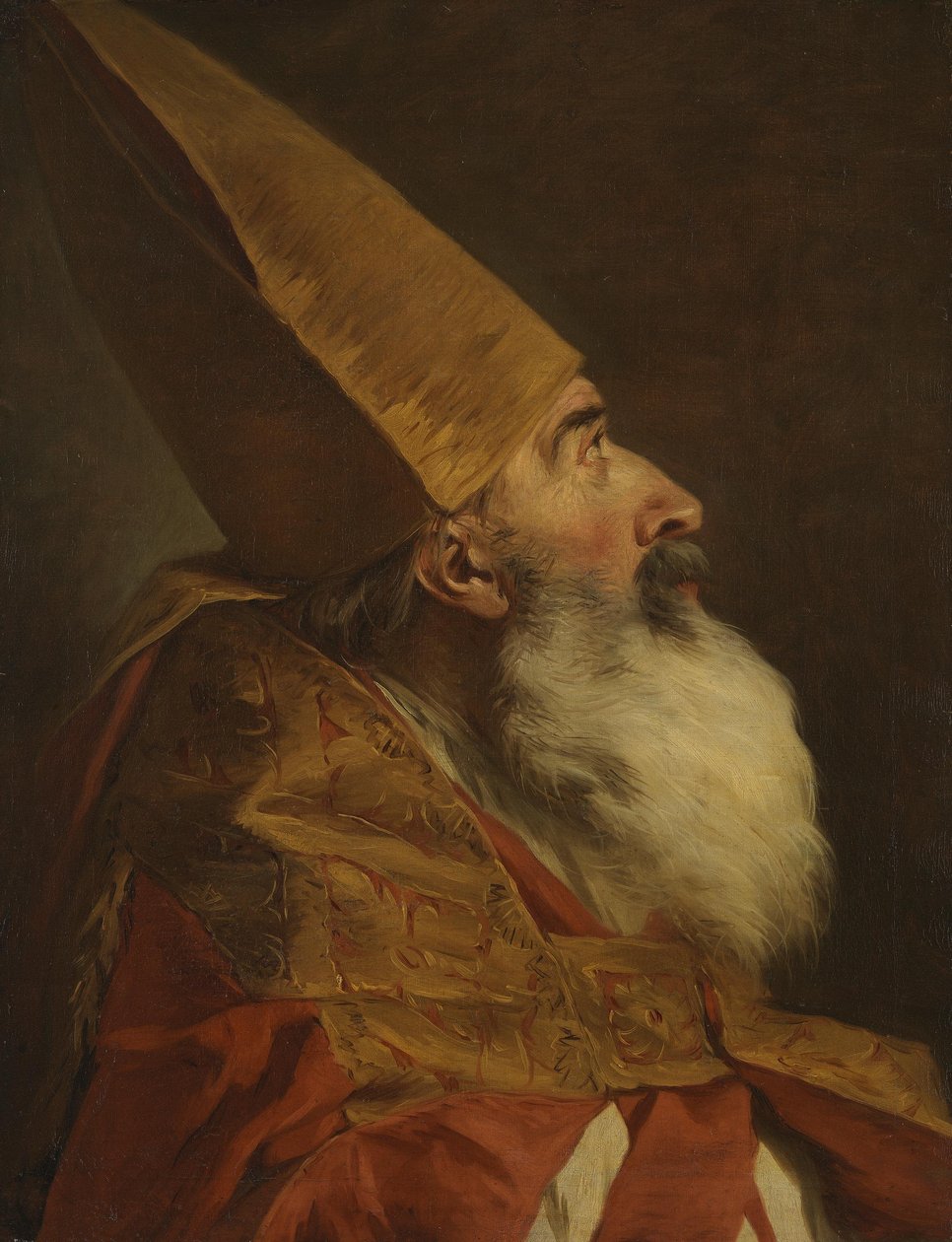 Un évêque portant une mitre et une pluviale, étude pour saint Léonce - Pierre Subleyras