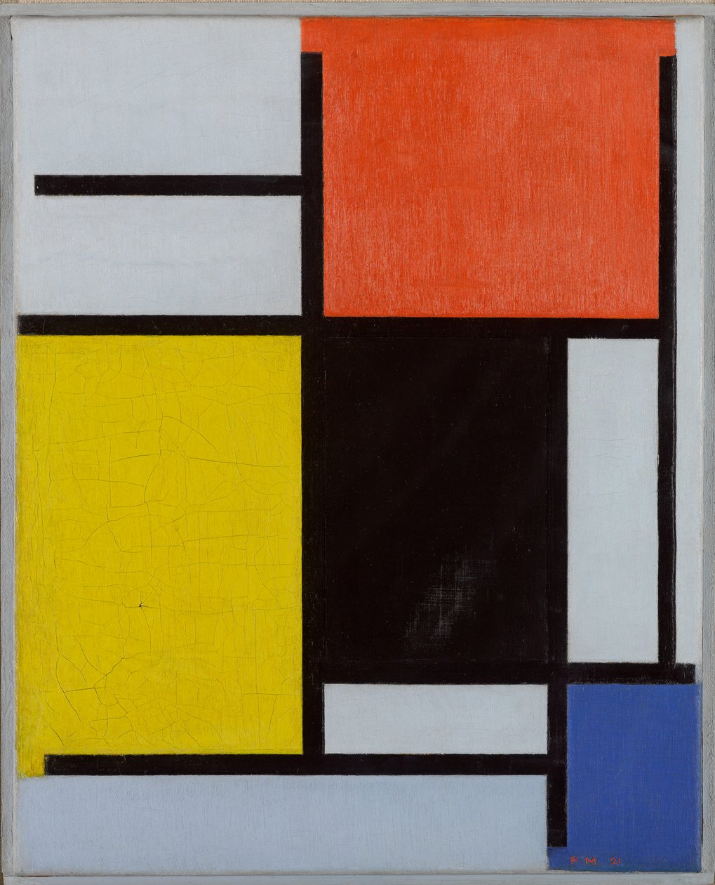 Composition avec rouge, jaune, noir, bleu et gris, 1921 - Piet Mondrian