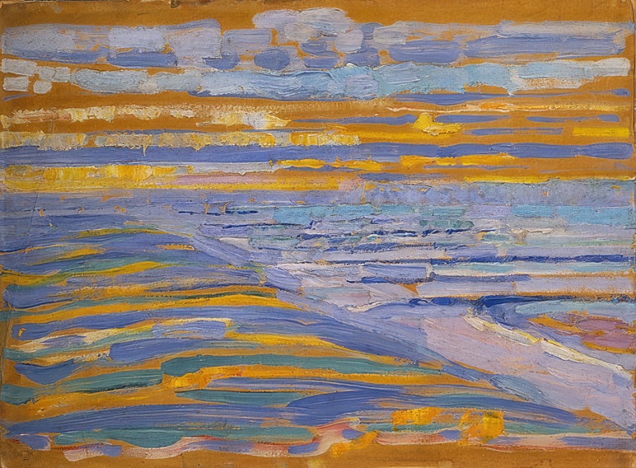 Dunes avec plage et jetée, Domburg - Piet Mondrian