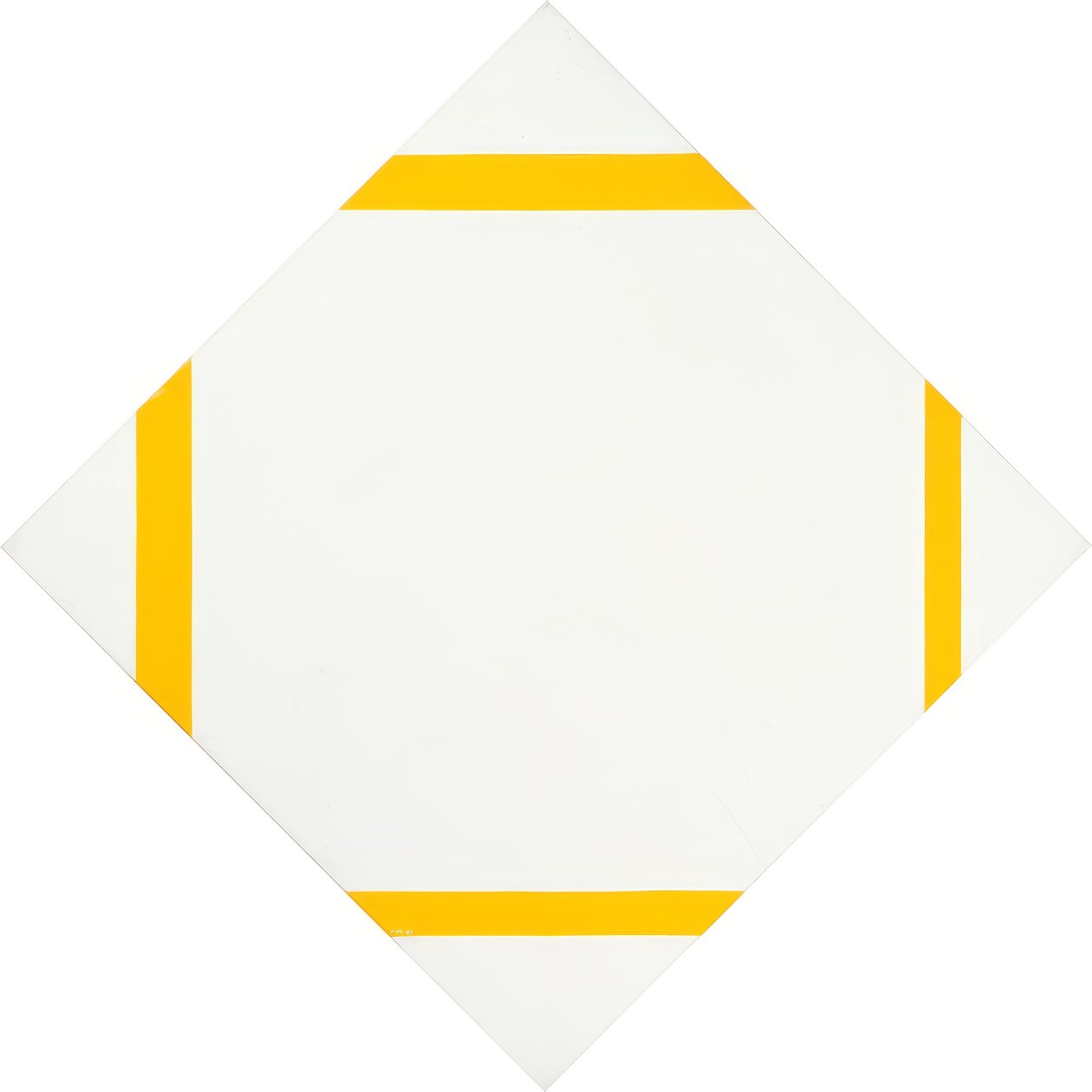Composition en losange avec quatre lignes jaunes - Piet Mondrian