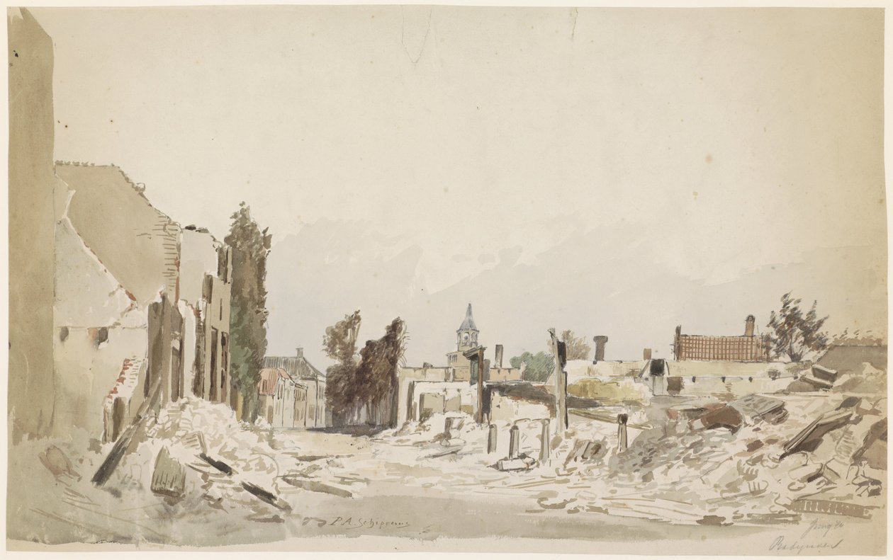 Les ruines à Bodegraven après l