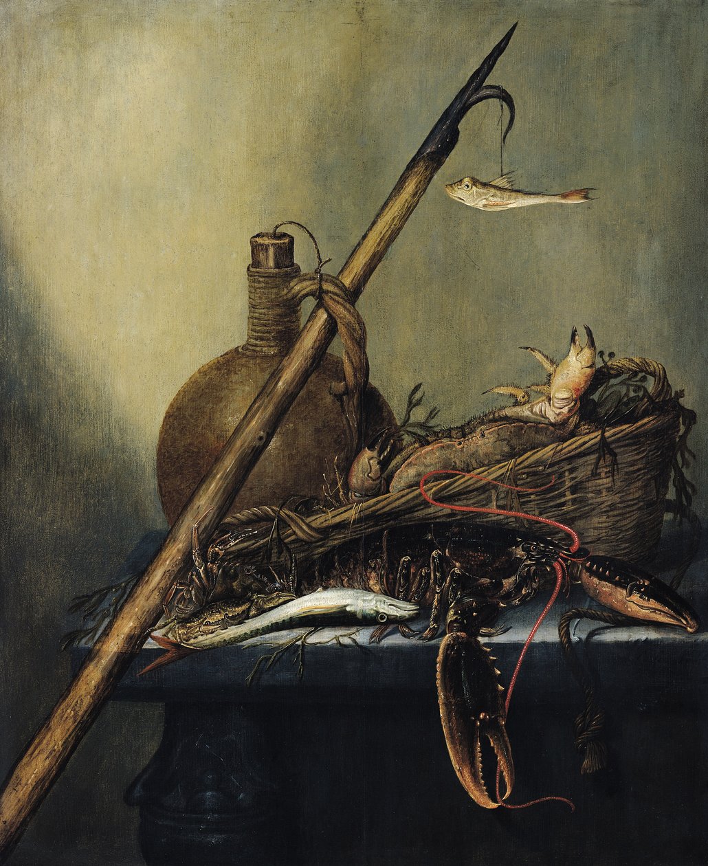 Nature morte avec une cruche et des crustacés - Pieter Cornelisz. Verbeeck