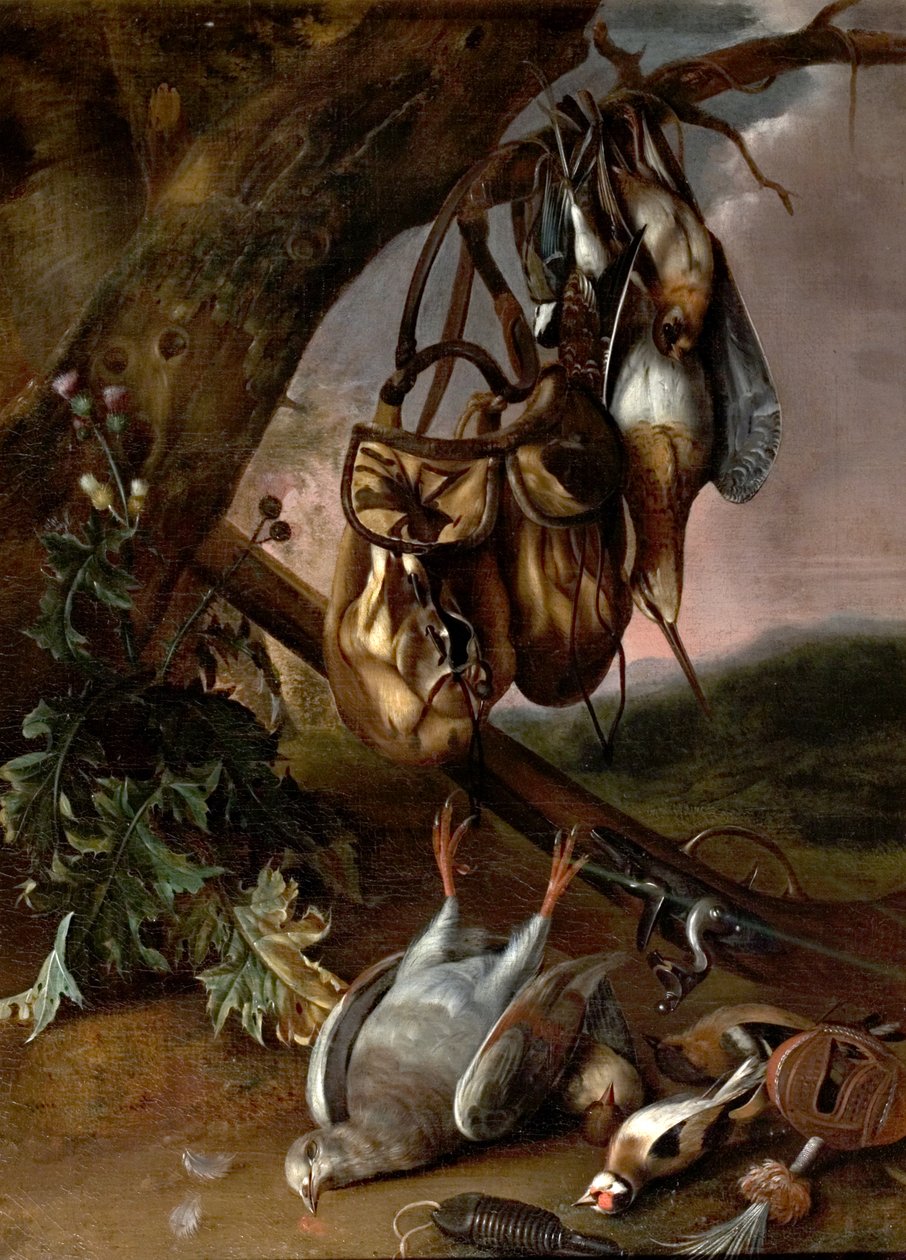 Nature Morte avec Gibier Mort (Pigeon et Autres Oiseaux) - Pieter Withoos
