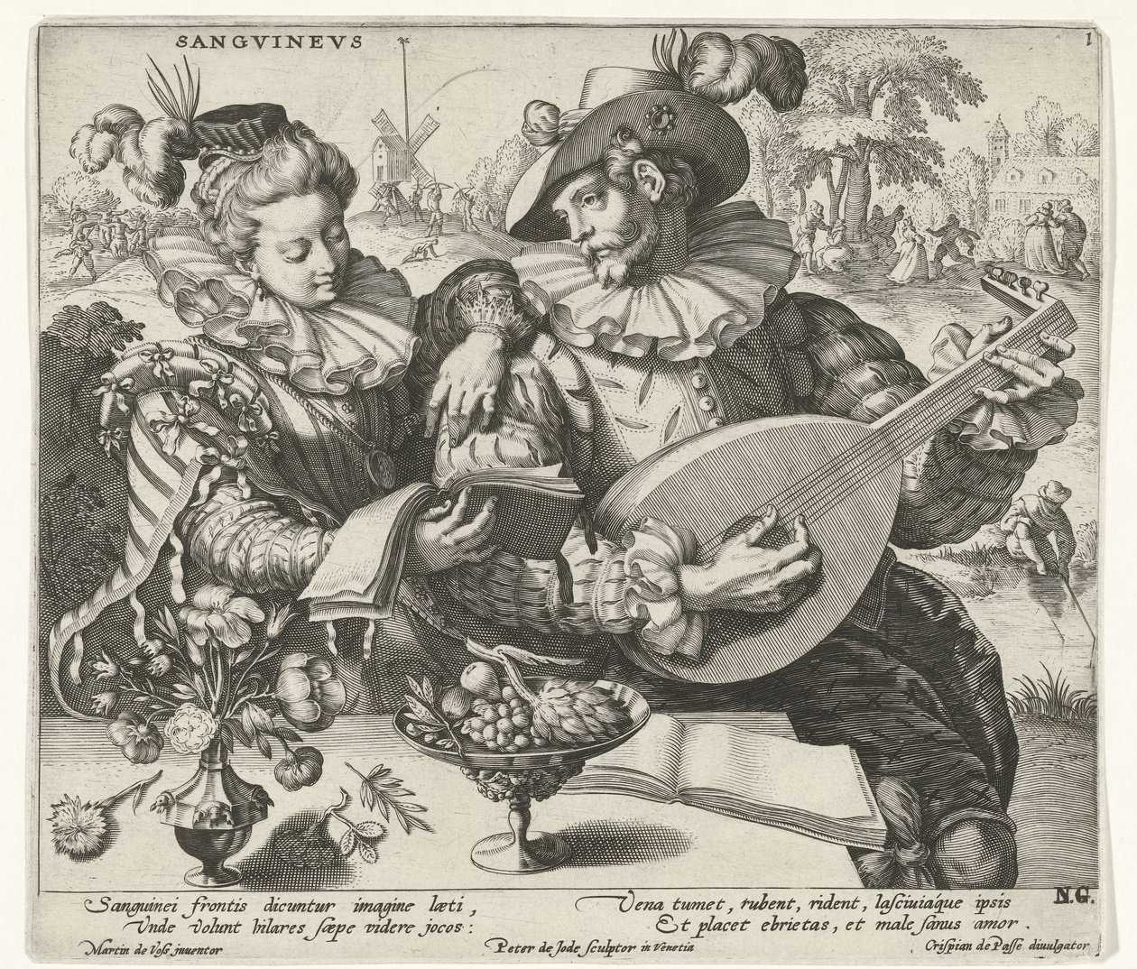 Les quatre tempéraments, Sanguin - Pieter de Jode I