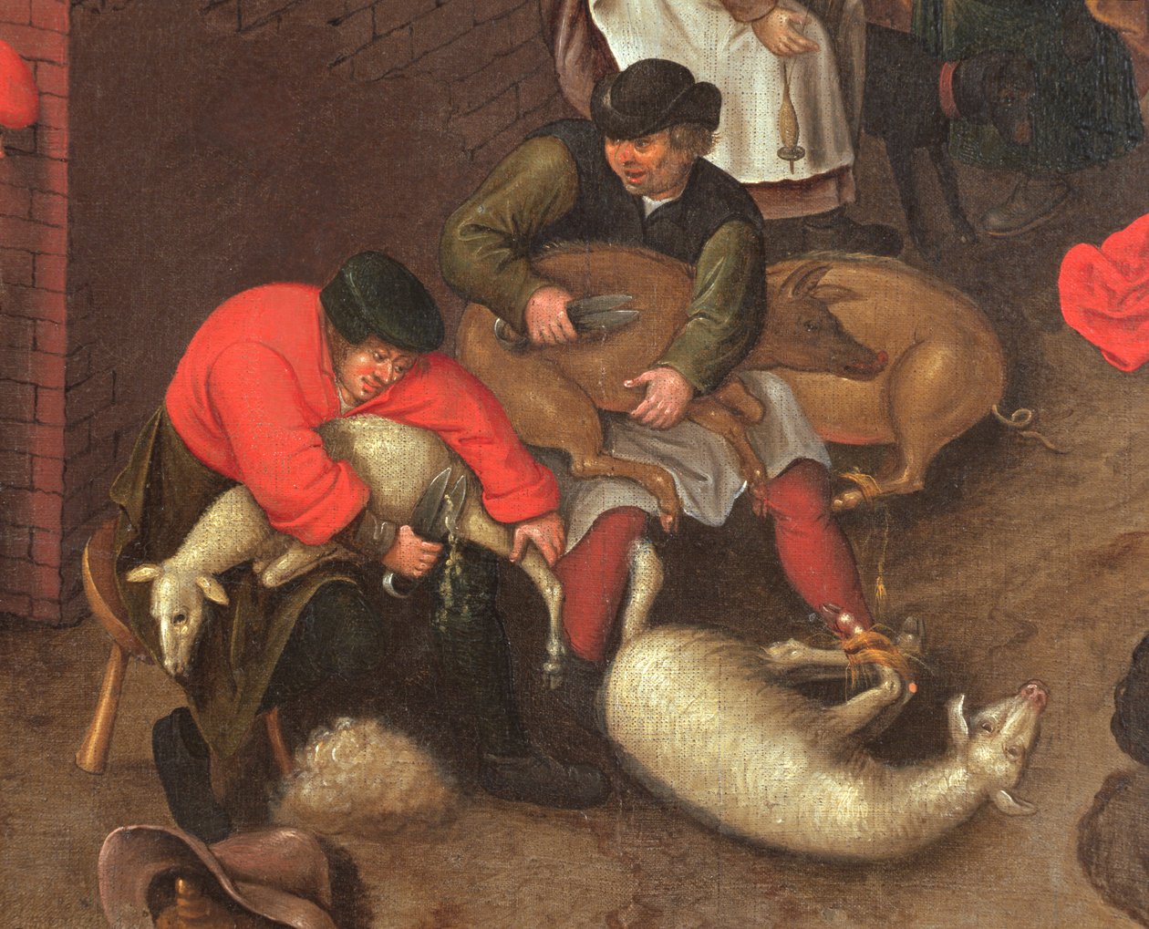 Tonte des moutons et taille des cochons, vers 1610 - Pieter Brueghel the Younger
